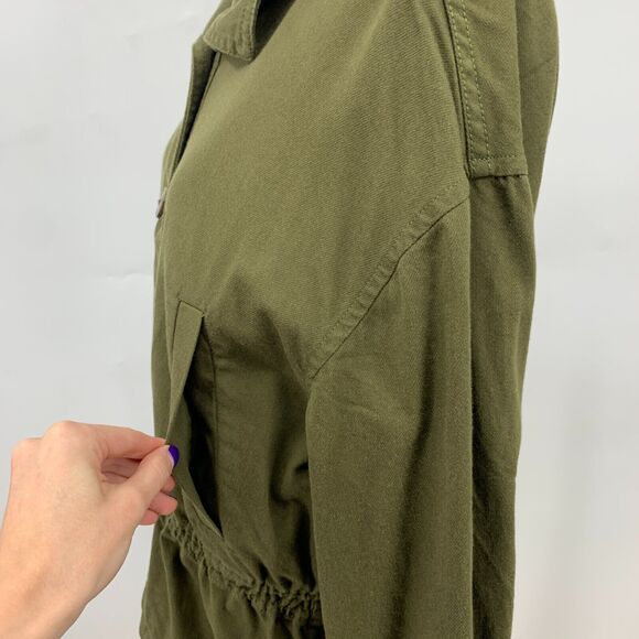 Madewell Highbury Military Jacket Button Up Womens S Small Avocado Stand Collar - Picture 5 of 13